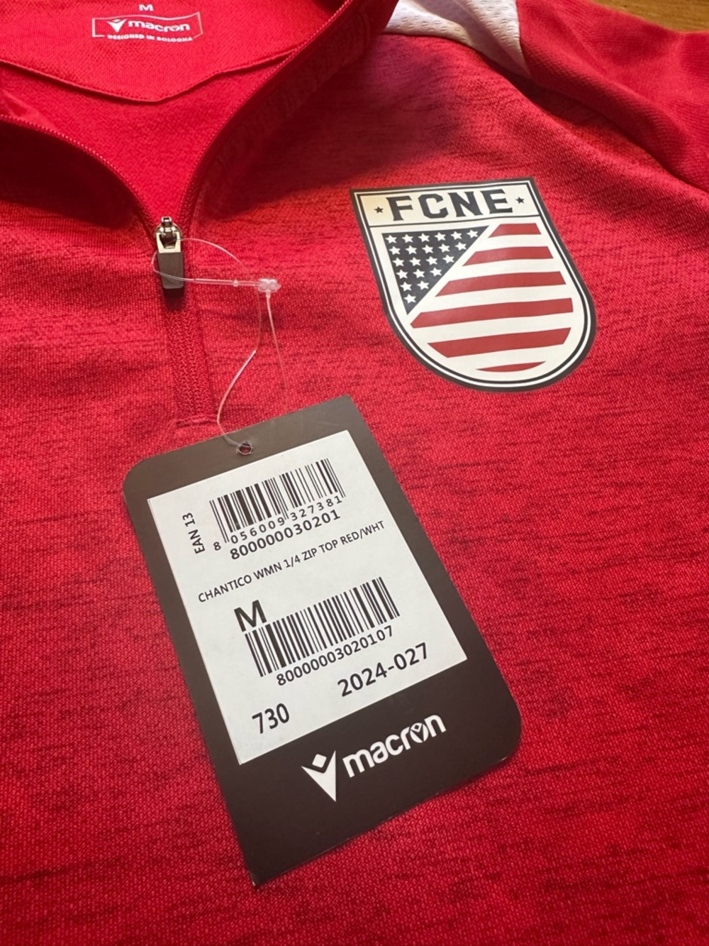 MACRON Red and White FCNE Quarter-Zip Pullover - Picture 2 of 9